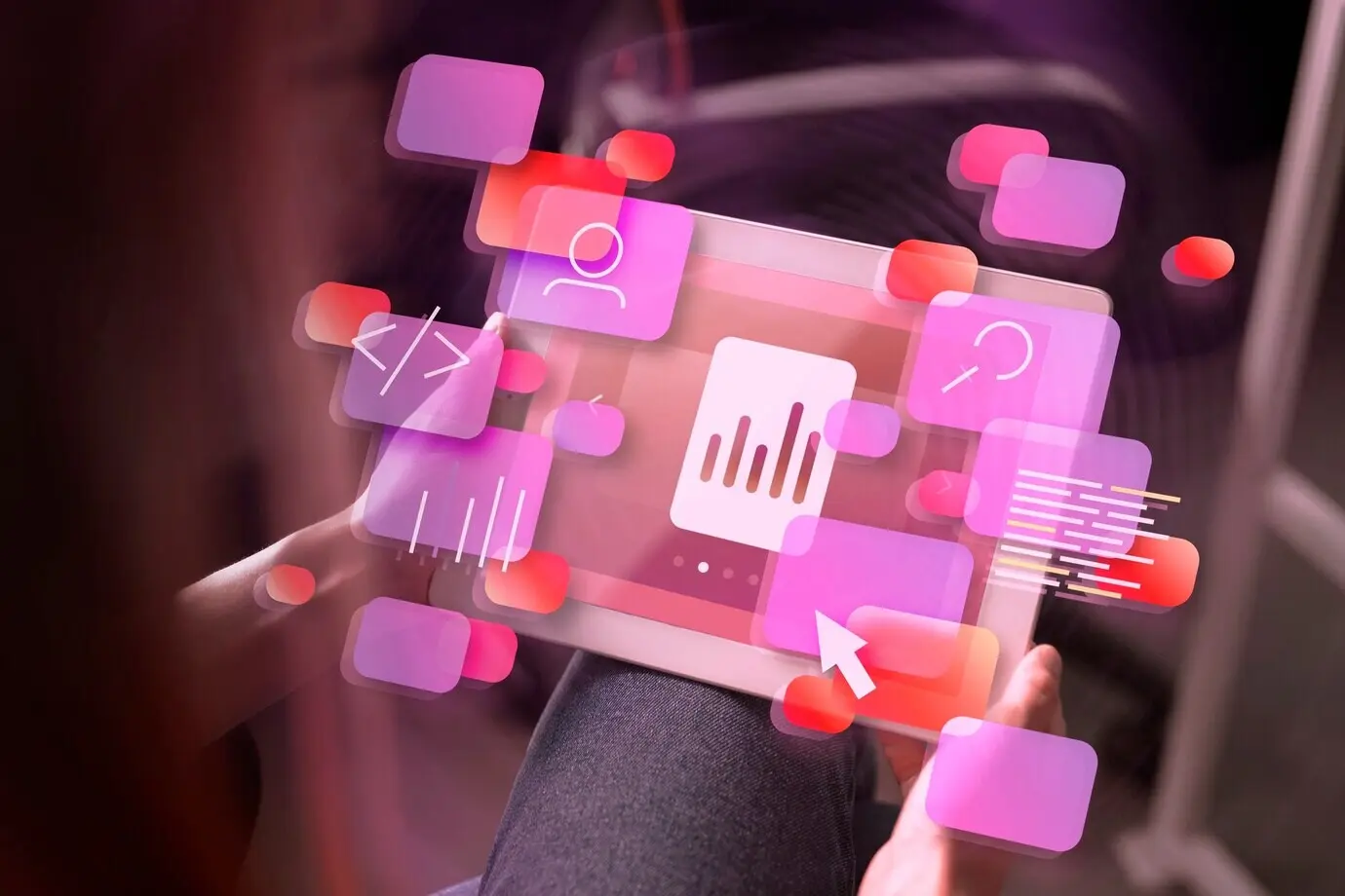 Представления UI и UX с планшетом